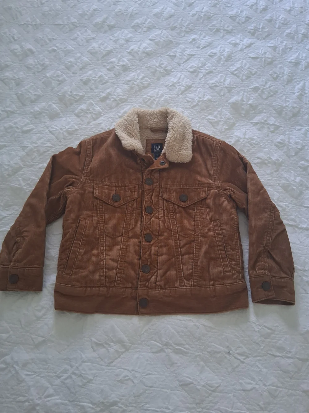 GAP Kids Sherpa-Lined Corduroy Jacket Sable Brown Size XS (4-5) Years